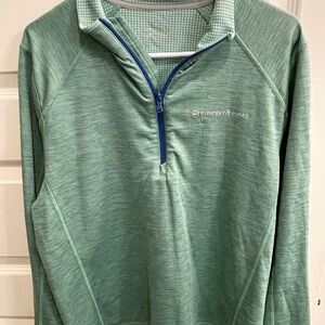 Vineyard Vines Sage Green Grid Pullover